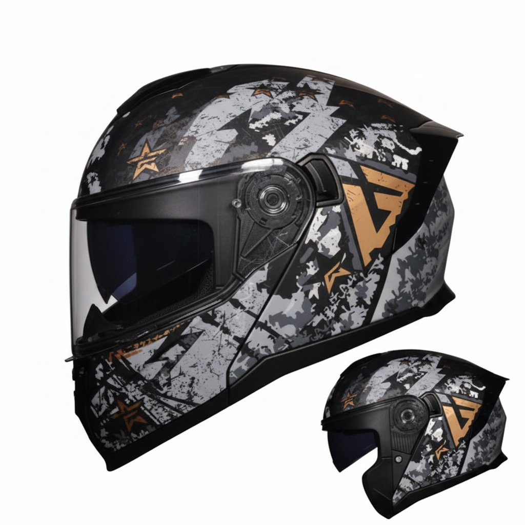 UWALK-909 Flip-Up Motorcycle Helmet – DOT Approved