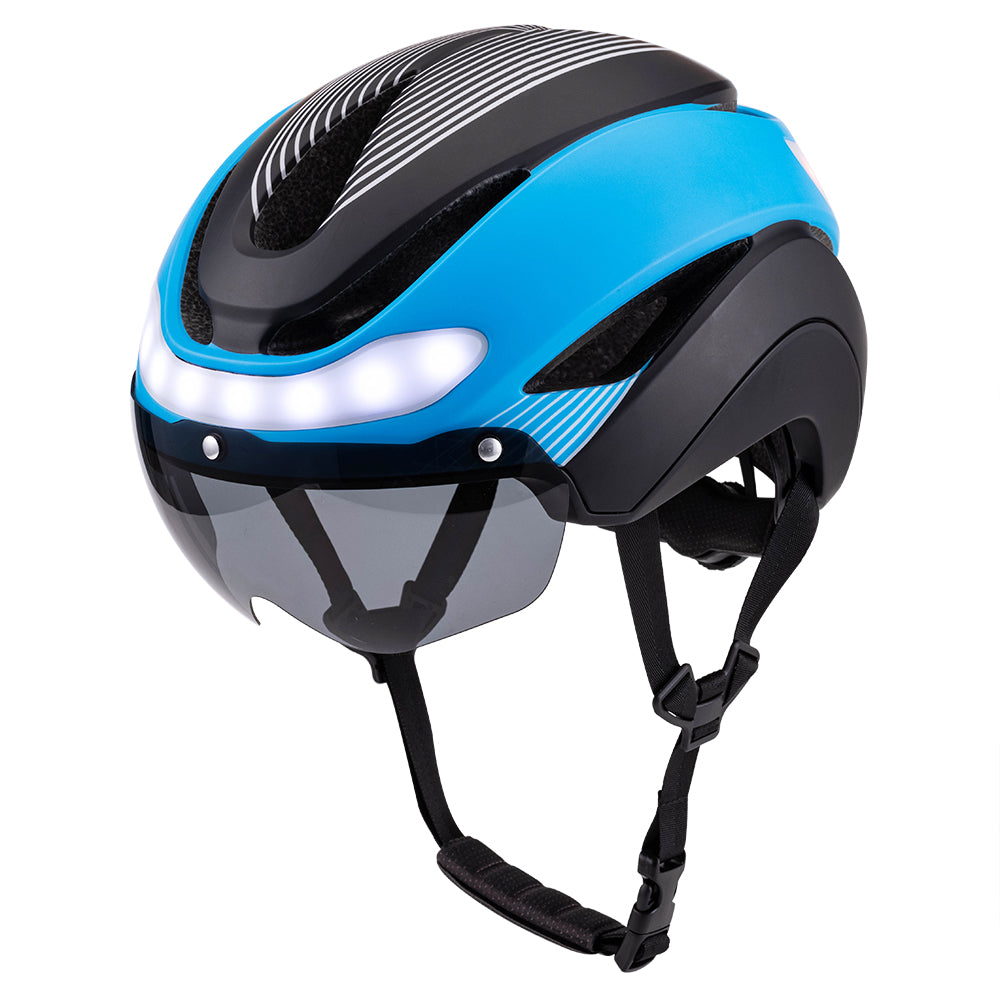 UWalk-A009G Smart Bike Helmet for Adult – LED Light, Turn Signals & Magnetic Visor, CE/CPSC Certified