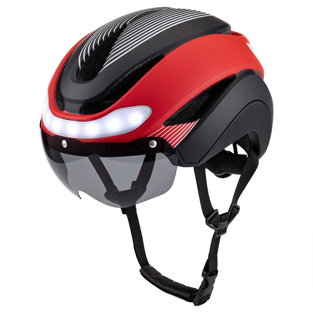 UWalk-A009G Smart Bike Helmet for Adult – LED Light, Turn Signals & Magnetic Visor, CE/CPSC Certified