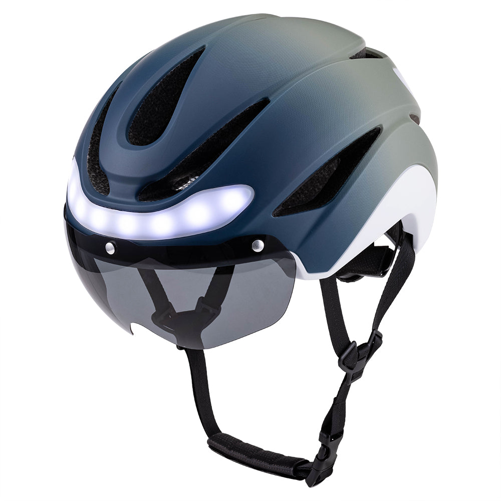 UWalk-A009G Smart Bike Helmet for Adult – LED Light, Turn Signals & Magnetic Visor, CE/CPSC Certified