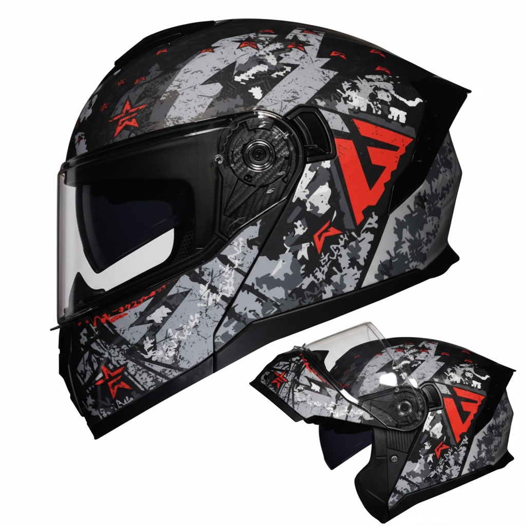 UWALK-909 Flip-Up Motorcycle Helmet – DOT Approved
