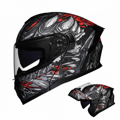 UWALK-909 Flip-Up Motorcycle Helmet – DOT Approved