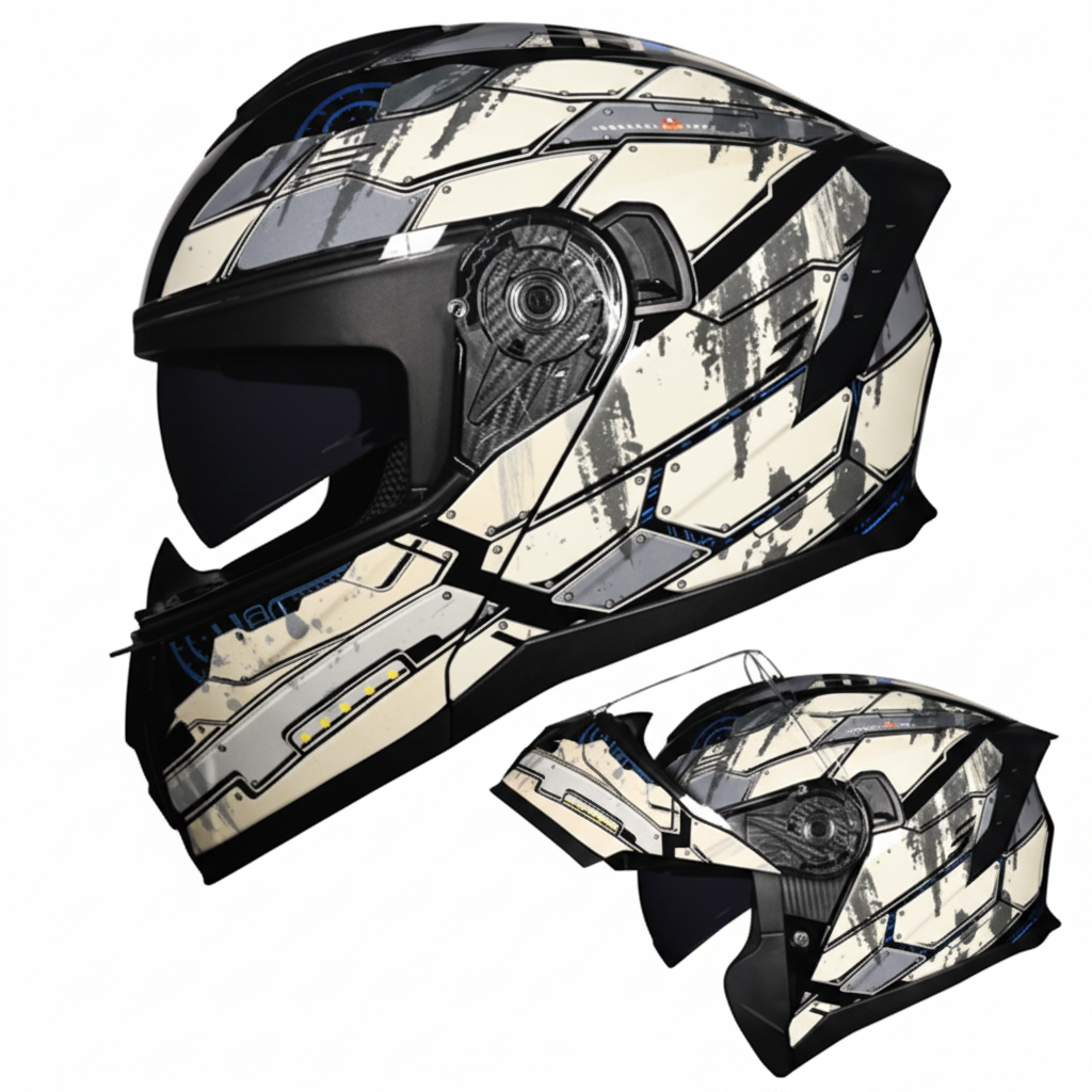 UWALK-909 Flip-Up Motorcycle Helmet – DOT Approved