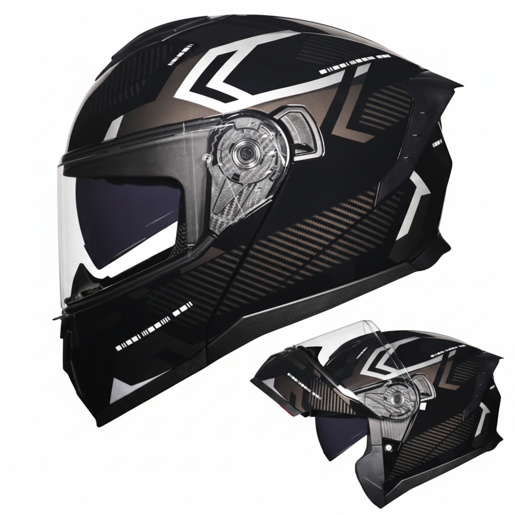 UWALK-909 Flip-Up Motorcycle Helmet – DOT Approved