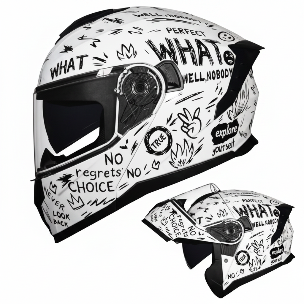 UWALK-909 Flip-Up Motorcycle Helmet – DOT Approved